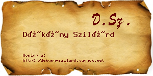 Dékány Szilárd névjegykártya