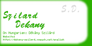 szilard dekany business card
