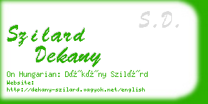 szilard dekany business card